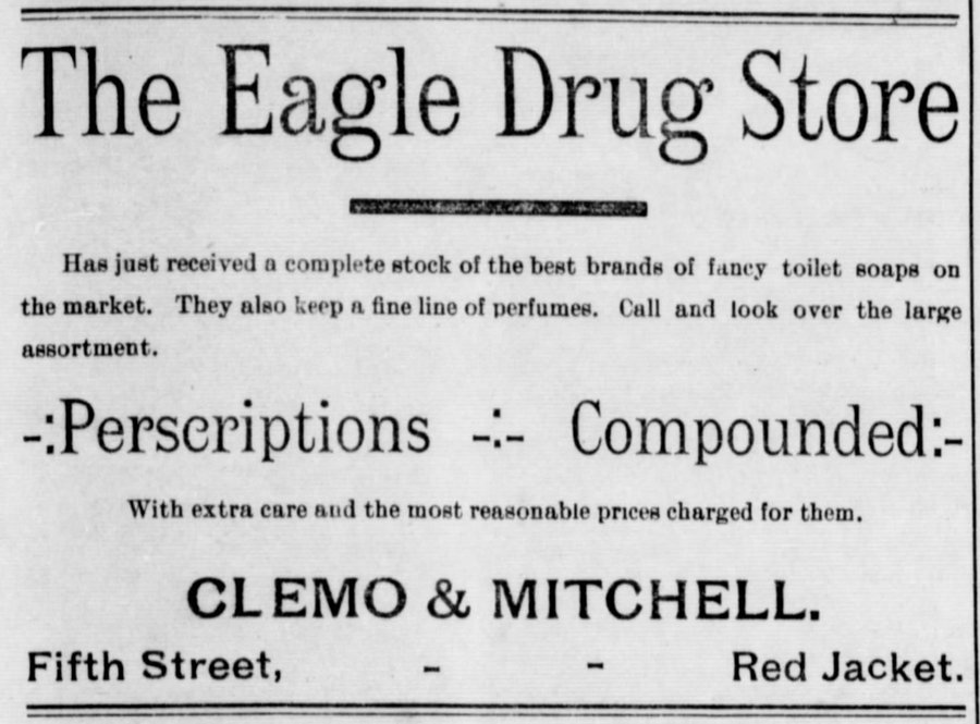 Newspaper ad - <i>The Copper Country Evening News</i>, 28 Nov 1896